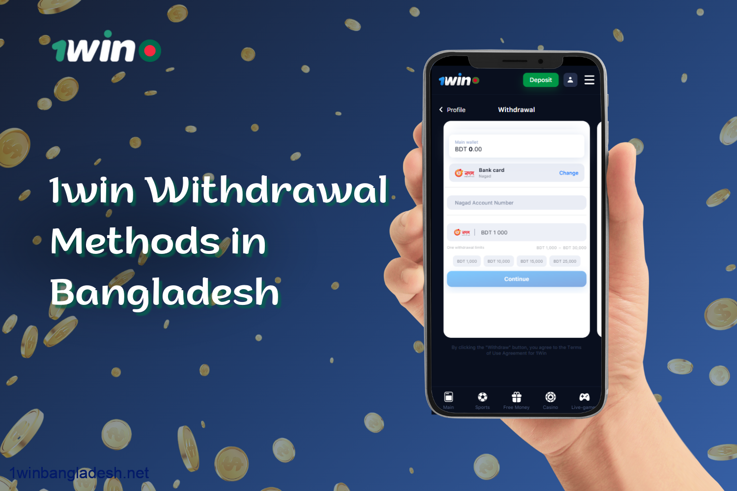 1win offers different withdrawal methods for users from Bangladesh