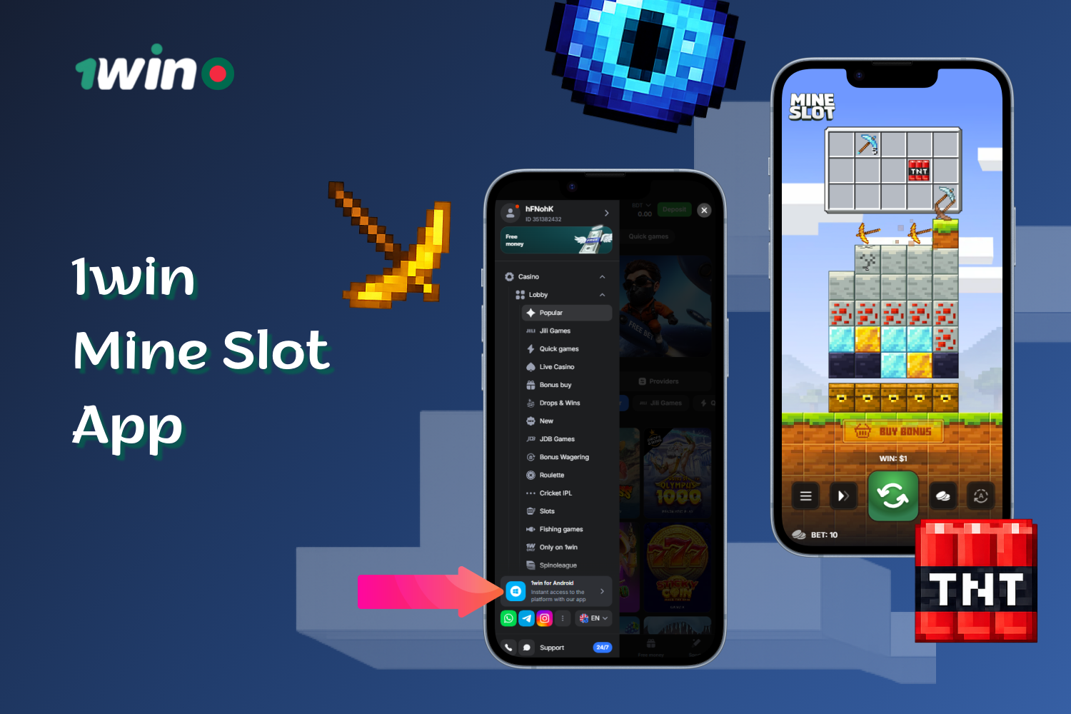 The mobile version of 1win offers full access to the popular 1win Mine Slot game on your smartphone